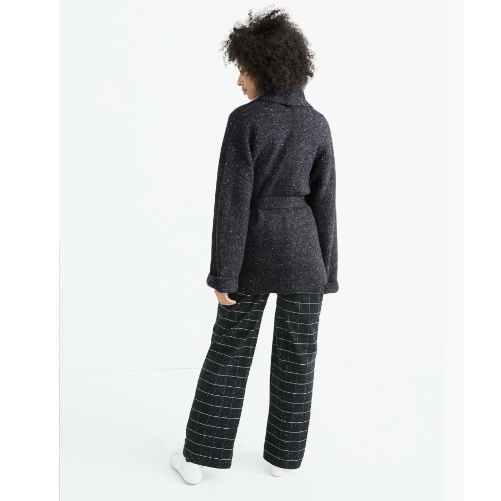 Madewell Donegal Tie-Waist Cardigan Sweater in Donegal Thunder Heather Black - L - Picture 5 of 12